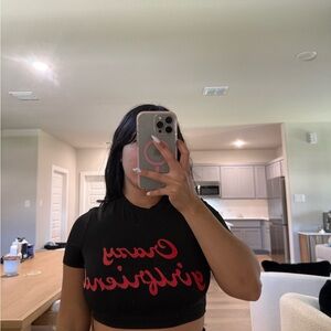 Black Crop Tee  - Women Tops